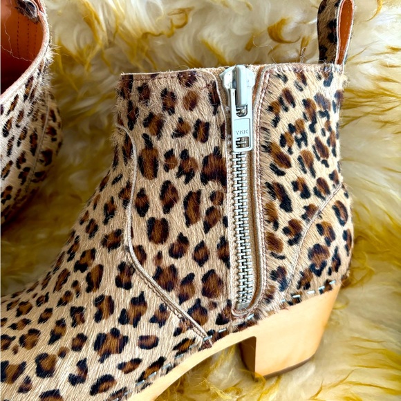 Swedish Hasbeens Boots Zip It Emy Clog Leopard Ankle Bootie - Picture 9 of 10
